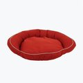 Carolina Pet Classic Canvas Poly Fill Bolster Bed with Contrast Cording Barn Red with Khaki Cord Medium 019460